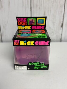 NeeDoh Nice Cube Super Solid Squish Sensory Toy Purple NIB
